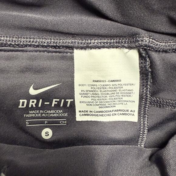 Nike Dri-Fit Cropped Capri Running Pants Women's Small Gray Filament Pocket - Picture 2 of 8